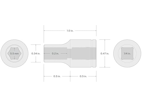 Image of TEKTON 1 /4 Inch Drive x 5.5 mm Shallow 6-Point Socket | SHD02105