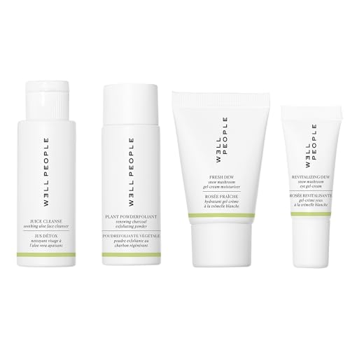 Well People Plant Power Skincare Starter Mini Set, Step-by-Step Skincare Kit For Cleansing, Hydrating, Exfoliating & Nourishing, Vegan & Cruelty-free