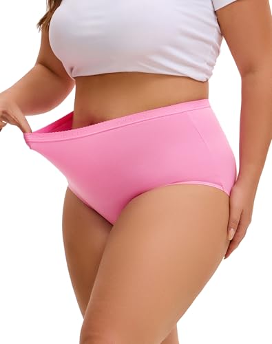 Image of INNERSY Plus Size XL-6XL Big Curvy Woman Cotton Underwear High Waist Briefs 5-Pack