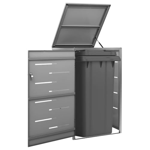 Générique Abri pour Poubelle 69x77,5x112,5 cm INOX, Maison & Jardin, Produits ménagers, Accessoires pour conteneurs à déchets, Cache-conteneurs à déchets, Anthracite, (Poids 22KG)