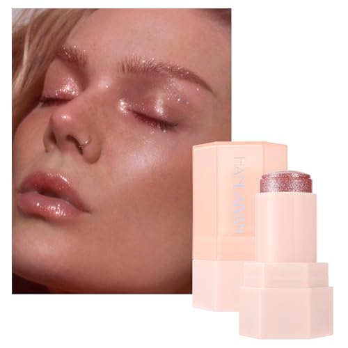 Resaltador de gelatina en barra para rostro y cuerpo, brillo cremoso hidratante con sutil resplandor, contorno 3D natural, tonos universales para todos los tonos de piel, # SILVER LAKE