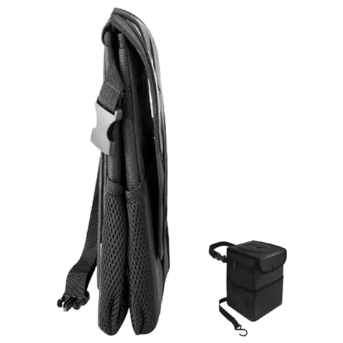 Bote de basura portátil para coche con tapa de goma duradera y acabado Oxford