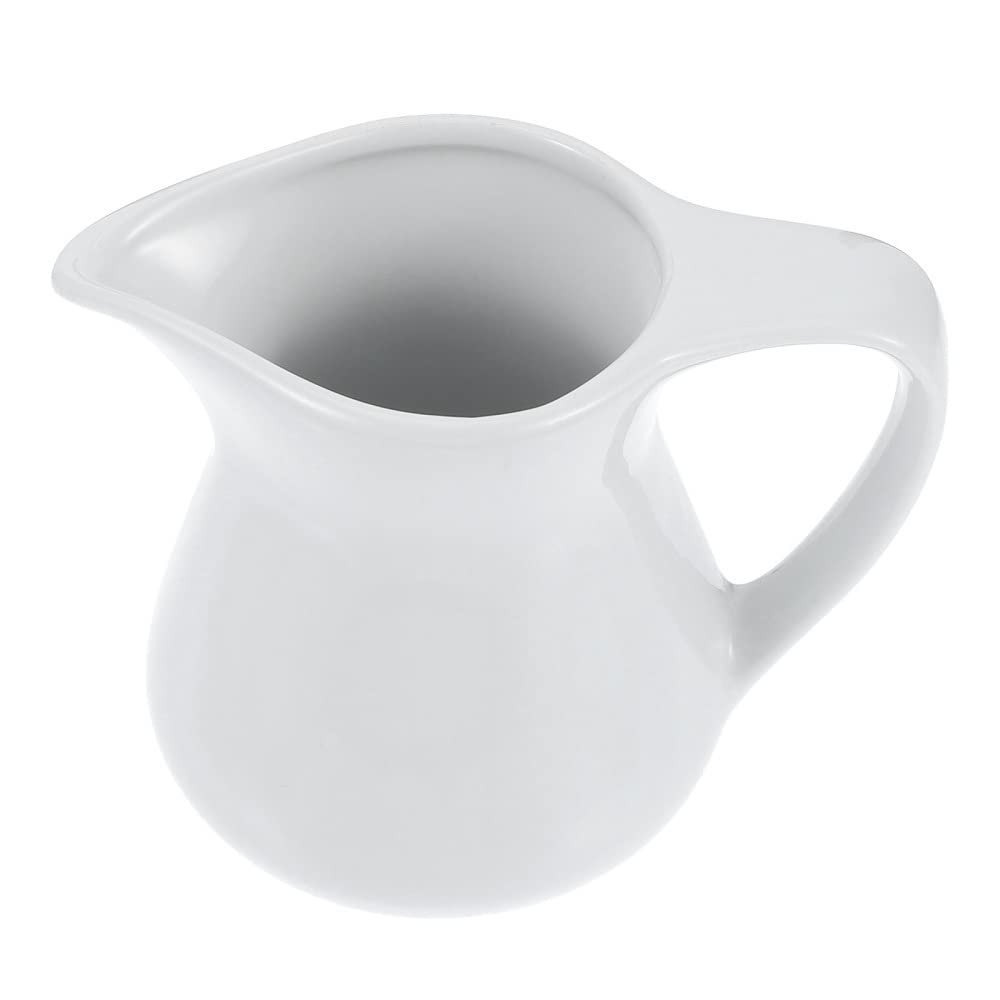 Saucière Isotherme pour Café Et Lait, Pot À Mousse De Lait en Céramique, Pot À Sauce, Pot À Crème De Café, Pot À Lait Expresso en Céramique, Pot À Lait pour Latte,White