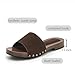 ATBELL Womens's Brown Suede Slides Wooden Style Block Heel Sandal Open Toe Platform Clogs Rivet Studed Slip On Summer Mules in Size 9
