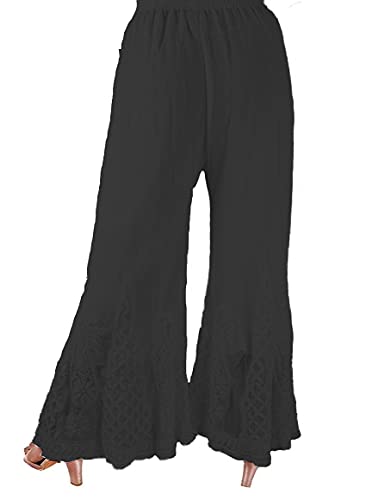 Image of Lavangi Women Lucknow Chikankari Hand Embroidered Chifffon Palazzo /Sharara (Free Size)