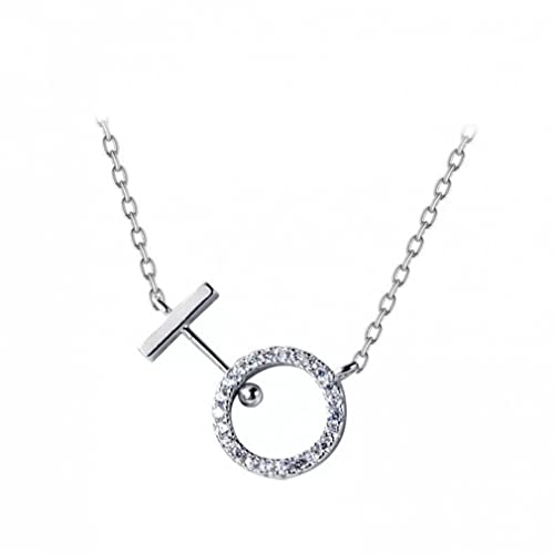 Collier pendentif cercle rond clair brillant pour femmes en argent sterling véritable