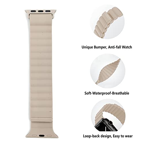 Wowstrap MAGNETIC SILICONE LOOP BAND Magnetic Closure For Apple Watch Band 40Mm 41Mm 38Mm 44Mm 45Mm 42Mm 46Mm 49Mm 44 45 40 41 Mm Kid/Men/Women,Silicone Sport Loop Bracelet Wristband Strap thumb #2