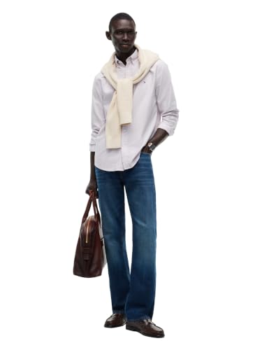 Image of Tommy Hilfiger Men's Long Sleeve Oxford Shirts in Regular Fit, Men's Button Down Shirts, Also Available in Big and Tall