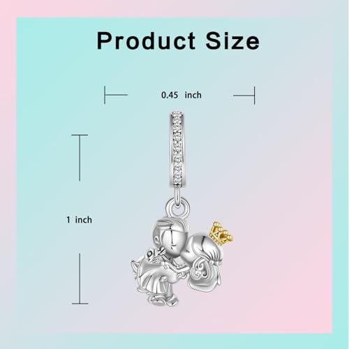 Image of LUXILLA Love You Best Friend Grandma Wife Heart Charm 925 Sterling Silver Charms Fit for Bracelets Necklace Jewelry Gift for Women