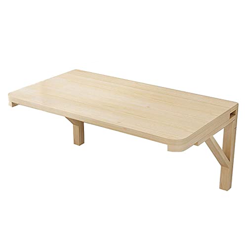 Mesa Plegable Pared Madera Maciza 19.6 * 11.8in, Mesa Estudio Madera Doble Soporte Plegable, Mesa Comedor Mesa Trabajo Para Cocina