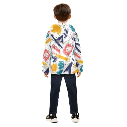 Doodle Spiral Arrow Shapes Girls Fleece Jacket Girls Fall Jacket Girls Zip Up Hoodie Girls Sherpa Jacket 2-10T4
