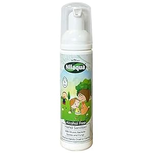 Nilaqua Little Hands Foaming Hand Sanitiser, Alcohol Free, Pocket Travel, Kind To Hands and Non Drying 50ml – Antibacterial and Antiviral Foam