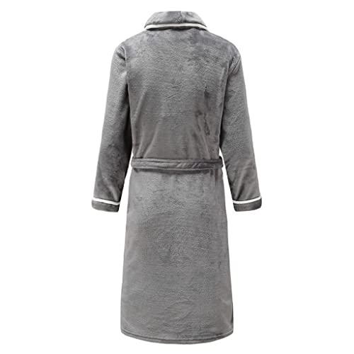 Men's pajamas winter coral fleece robe pajamas home clothes thickened bathrobe belt pocket pajamas3