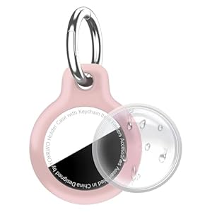 Holder – Paquete de 1 funda protectora de TPU impermeable, antiarañazos, para Airtags, llavero para Apple para AirTags con clip de llavero de metal (rosa)