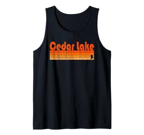 Cedar Lake, estilo retro de los años 80 Indiana Camiseta sin Mangas