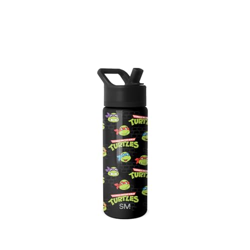 Simple Modern TMNT Kids Water Bottle with Straw Lid | 18oz Insulated Stainless Steel Kids Tumbler & Spill Proof Toddler Cup for School, Girls, Boys | Summit | Turtles Unite by Simple Modern - Used condition - US$19.70