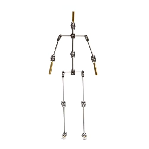 Kihomi Studio Stop Motion Armature Kit - Feet Tie Down DIY Metal Puppet Figure Skeletons Easy Assembly for Animation Character Design & Creative Fun Perfect for Stop Motion Animation (Silver 10.6in)