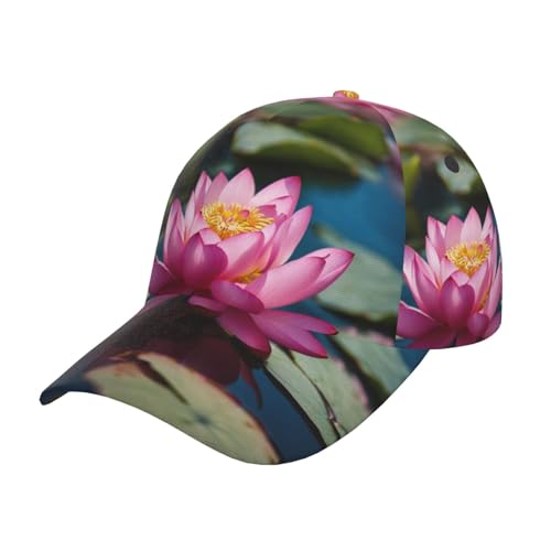 WenDang Spirit of The Lotus - Gorra de béisbol, tela de sarga, hebilla ajustable, transpirable, ligera, unisex, color negro, Negro, Talla única