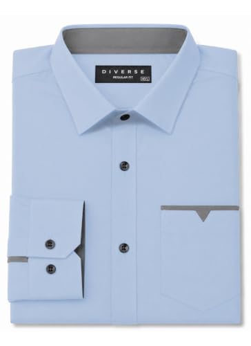 Image of Diverse Men's Cotton Blend Shirt with Pocket Design Spread Collar Full Sleeves Regular Fit and Standard Length | Comfortable Cotton Casual Shirt for Man