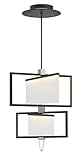 Hinkley Folio Collection 29.25' 66W Integrated LED 2-Tier Chandelier, Black w/Sandblasted Acrylic Glass