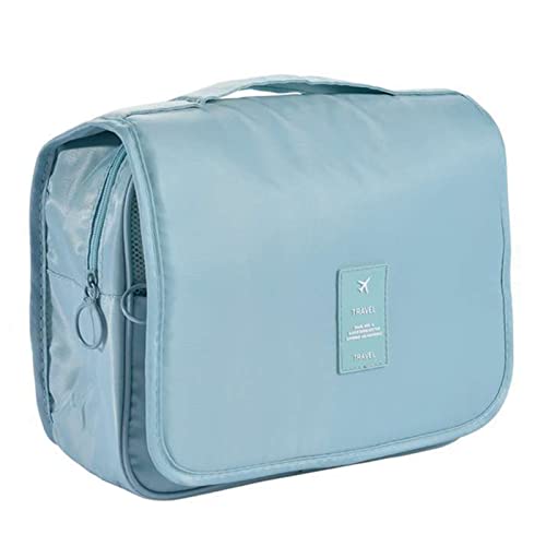 Zwbfu Trousse de Toilette Sac cosmétique de Voyage Pack Cosmétique Grande Capacité Stockage Multicouche à glissière Portable Délicat Mâle/Femelle Universel Ensemble de Rangement extérieur, Bleu Clair Cover