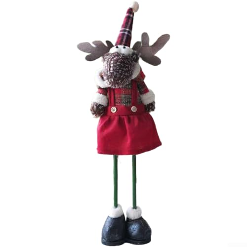 Figura de reno sentado nórdico de estilo rural americano con textura de punto acogedora, decoración navideña para decoración rústica del hogar (B)