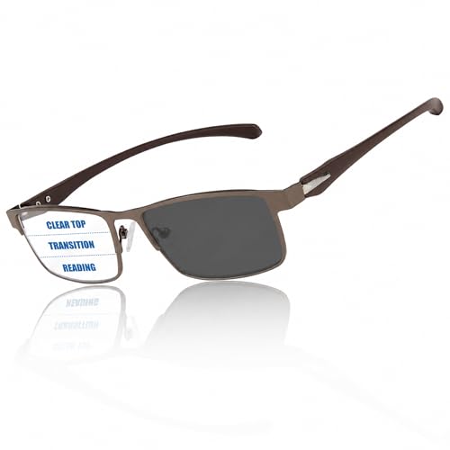 Image of Photochromic Progressive Multifocus Reading Glasses Men Transition Blue Light Blocking Multifocal Computer Readers