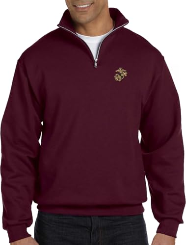 MilitaryBest U.S. Marine Corps EGA Embroidered Quarter-Zip Pullover