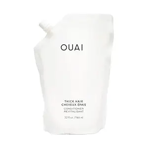 OUAI Thick Hair Conditioner Refill - Moisturizing Conditioner for Dry, Frizzy Hair - Keratin, Marshmallow Root, Shea Butter and Avocado Oil - Paraben, Phthalate & Sulfate Free (32 Oz)
