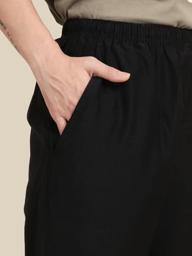 Image of KRYPTIC Women's 100% Pure Cotton Woven Pyjama | Mid Rise Relaxed Fit Full Length Nightwear Pant with Elasticated Drawstring Waistband & Side Pocket | Comfortable Lounge, Sleepwear & Casual Bottom Wear