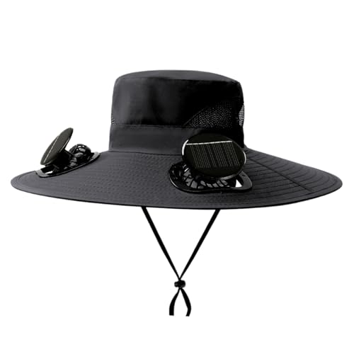 Chapeau ventilateur solaire rechargeable anti-UV pour le camping