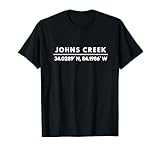 Johns Creek Atlanta Neighborhood Latitude and Longitude T-Shirt