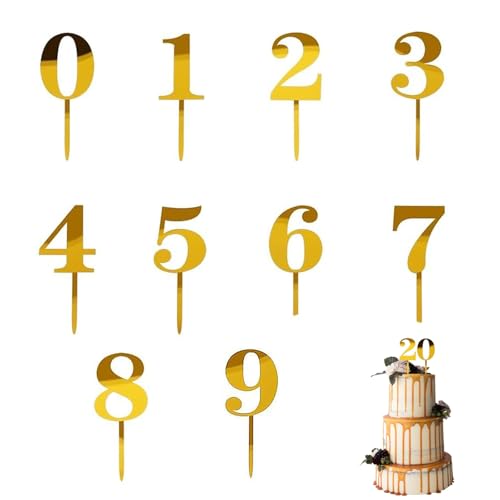 10 Stück Cake Topper Zahlen, 0-9 Geburtstag Tortendeko, Geburtstagszahlen, Cake Topper Geburtstag, für Geburtstagsfeiern Jeden Alters Hochzeitsparty,Wiederverwendbar(Gold) 10 Stück Cake Topper Zahlen, 0-9 Geburtstag Tortendeko, Geburtstagszahlen, Cake Topper Geburtstag, für Geburtstagsfeiern Jeden Alters Hochzeitsparty,Wiederverwendbar(Gold)