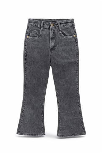 Image of DHYANAM Women High Waist Bootcut Jeans for Women | Stretchable Flared Denim Pants | High Rise Bell Bottom Jeans | Slim Fit Trendy Casual Wear for Girls