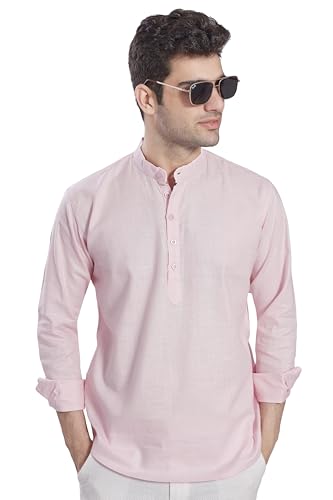 Image of DIVISIVE Men's Slim Fit Full Sleeves Cotton Short Kurta