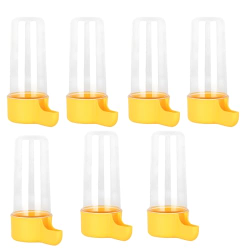 Image of Sage Square Automatic Bird Feeder Seed Dispenser Food Container Transparent Hanging Feeding Station Budgies Cockatiels Lovebirds Finches Parrots Cage Accessory Storage Water Grain Holder (Pack of 7)