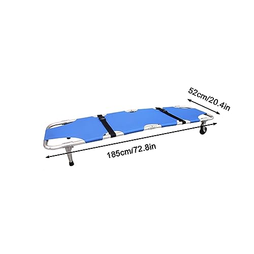 Civière médicale pliable en aluminium avec roulettes pour secours