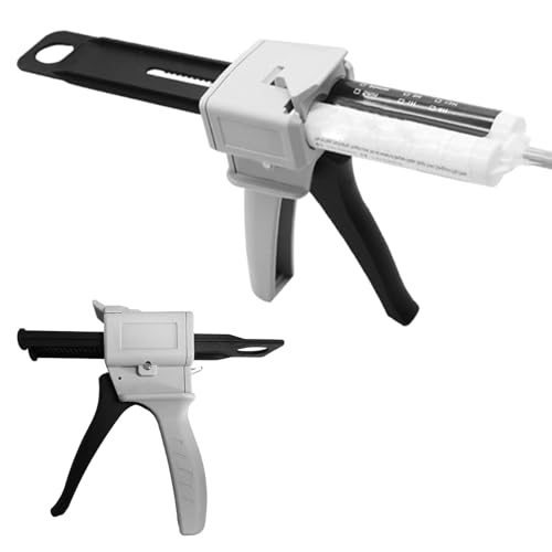 Pistolet doseur AB de 50 ml - Rapport 1:1/1:2 - Pistolet manuel de mélange et de dosage époxy AB, mélangeur statique, buse de mélange, pour extruder de colle à deux composants avec une spécification