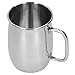 Boccale da birra in acciaio inossidabile Tazza da caffè grande con manico - 34 once/1 litro Boccale da birra Tazza da tè Caffè Tazza da viaggio Bicchiere da acqua per ufficio campeggio