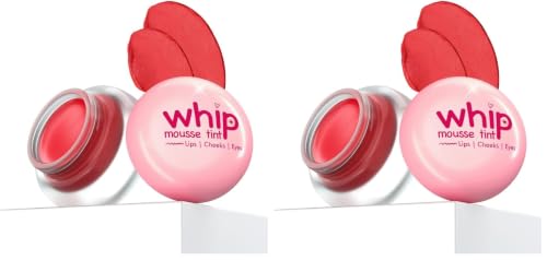 Image of Glam21 Whip Mousse Tint 3-in-1 Lip, Cheeks & Eyes | Infused with Vitamin E, Jojoba Oil & Shea Butter | Waterproof & Long Stay | Travel-Friendly & Highly Pigmented | 4gm (Cherry Red-02) (Pack of 2)
