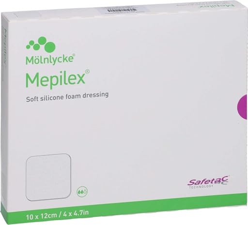 Mepilex - Medicazione in morbido silicone (10 x 12 cm, 5 pezzi)