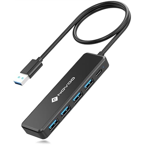 NOVOO Ultra Slim USB Hub with 4 Ports Cover