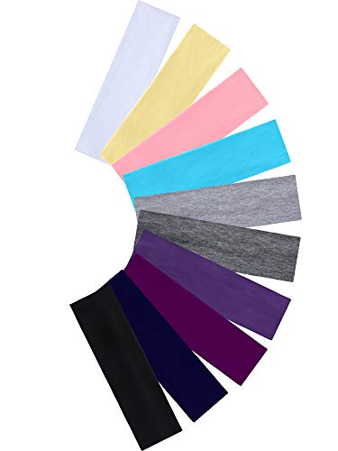 Headbands For Women Cotton Stretch Headbands Elastic Yoga Hairband for Teens Girls Women Adults, Assorted Colors, 10 Pieces (Dark and Light Colors) Headbands For Women Cotton Stretch Headbands Elastic Yoga Hairband for Teens Girls Women Adults, Assorted Colors, 10 Pieces (Dark and Light Colors)