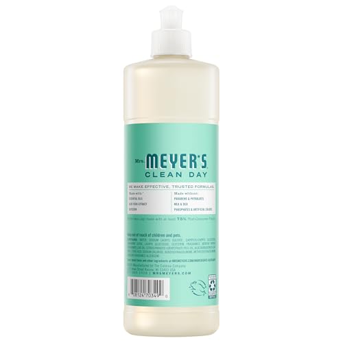 Image of MRS. MEYER'S CLEAN DAY Liquid Dish Soap, Mint Scent, 16 Fl Oz Bottle - 3 Pack