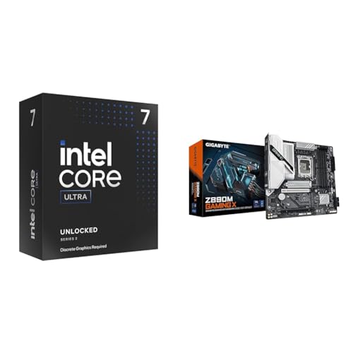 Image of Intel Ultra 7 Desktop Processor 265KF - 20 cores (8P+12E) & GIGABYTE Z890 UD WIFI6E Intel Core Ultra (Series 2) LGA 1851 Motherboard, ATX, DDR5, 3X M.2, PCIe 5.0, Front USB Type-C,2.5GbE LAN,EZ-Latch