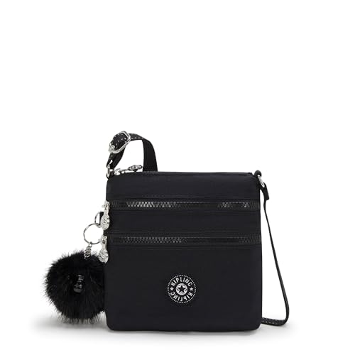 Kipling Mini bolsa Alvar extra pequena Behond preta, Behond preta, 6 L x 6.75 H x 1.25D