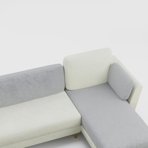 Image of Nuvola Air Latex Fabric Sofa (Stone Grey & Cream, 5) | 100% Latex