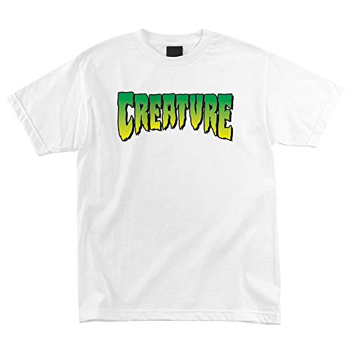 Creature Skateboard Shirt Logo White Size S