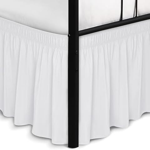 Biscaynebay Wrap Around Bed Skirts for Queen Beds Cover