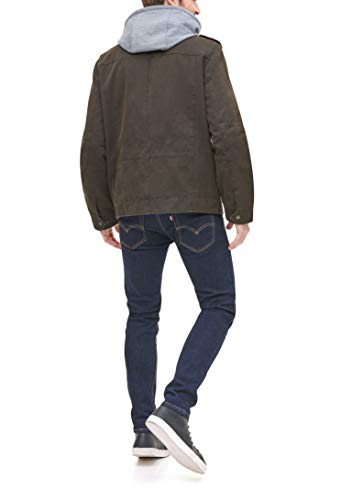 Image of Levi's Men's Washed Cotton Hooded Military Jacket (Regular & Big & Tall Sizes)